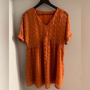 Orange Polka Dot Amazon Dress (L)